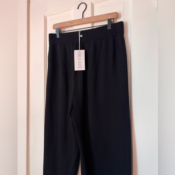 First Rite Black Cotton Knitted Lounge Pant Joggers L - Picture 2 of 6